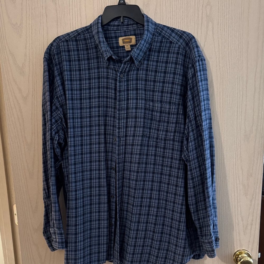 The Foundry Supply Co. Blue Plaid Men's Shirt
